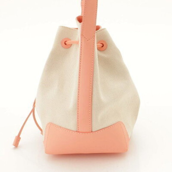 Balenciaga Navy Blue Bucket Canvas x Drawstring Bag White Pink - Picture 2 of 10